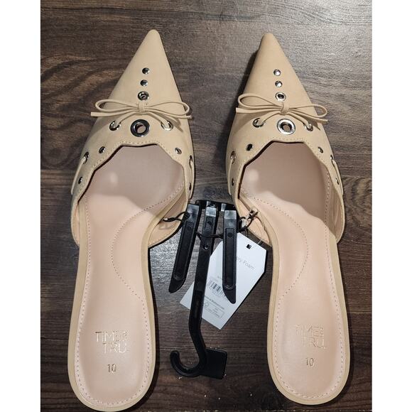 Time and Tru Women's Studded Kitten Heel Memory Foam Mules Size 9 - Picture 6 of 6